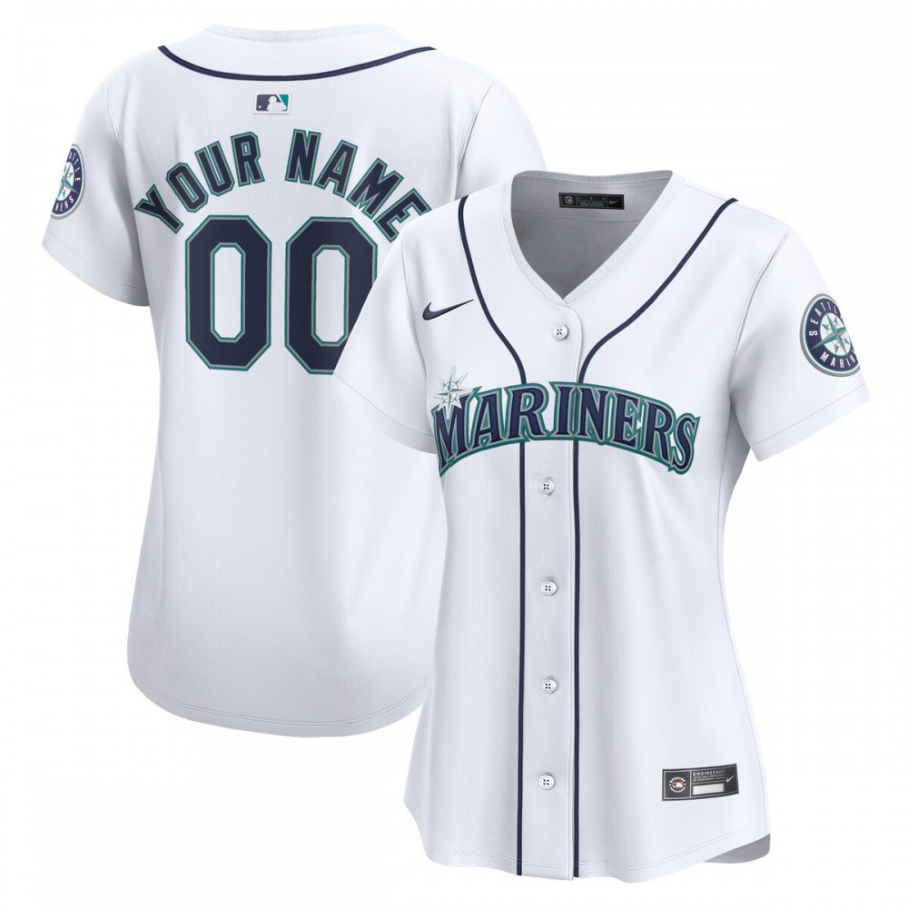 Seattle Mariners Women's Home Limited Custom Jersey - White-Pro Kit Vault | Brand New 26/27 Sports Jerseys